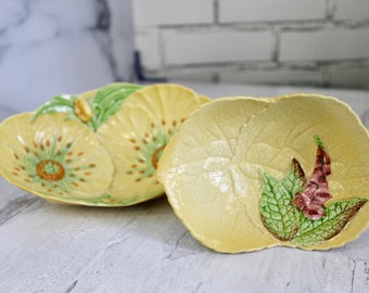 Vintage 1950s Carlton Ware Yellow Floral Embossed Decorative Small Serving Dishes