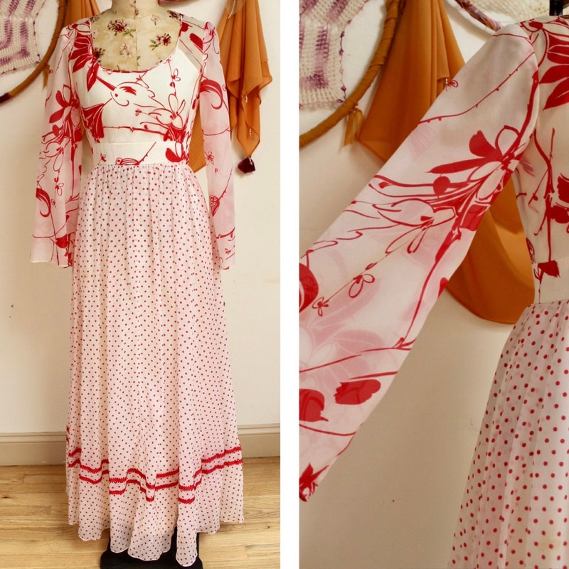 Butterfly Sleeved Silk Gown main image 1