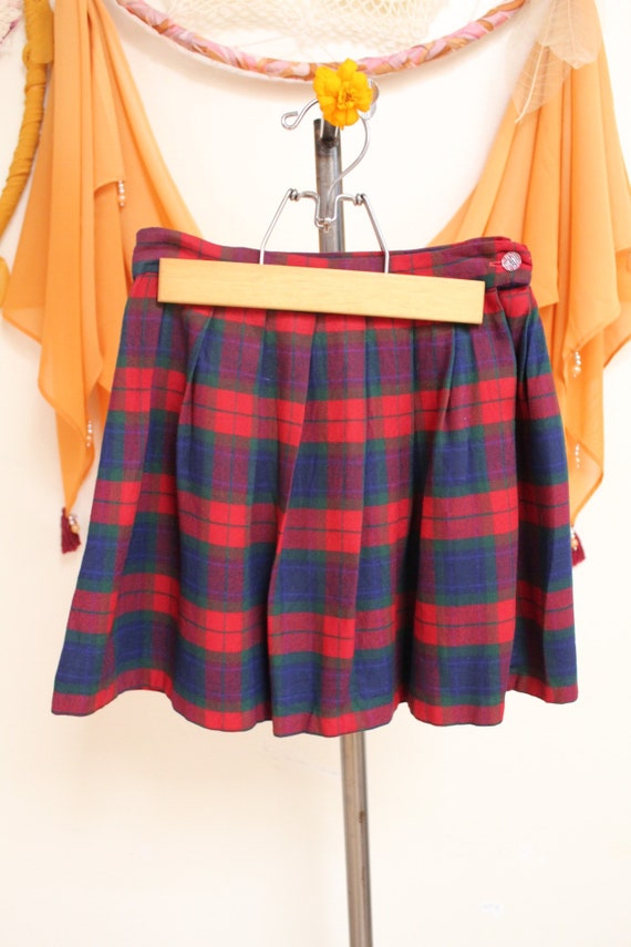 Vintage 1960s Little Girls’ Plaid Pleated Skirt