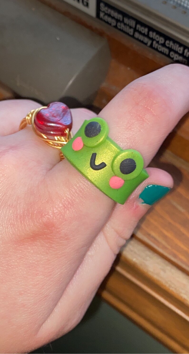 clay frog ring