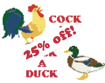 Two birds with one stone: 25% OFF when you buy Cock It and Fuck A Duck together! Instant Download Rude Sweary Cross Stitch Patterns