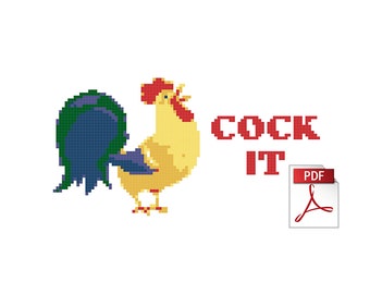 COCK IT - Downloadable Sweary Rude Cross Stitch PDF