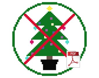 No Trees Here -- Cute Instant Downloadable Christmas Cross-Stitch Pattern