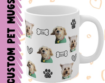 Custom Pet Face Mug, Custom Dog Photo Mug, Pet Photo Mug, Dog Coffee Mug, Personalized Dog Mug, Pet Owners Gift
