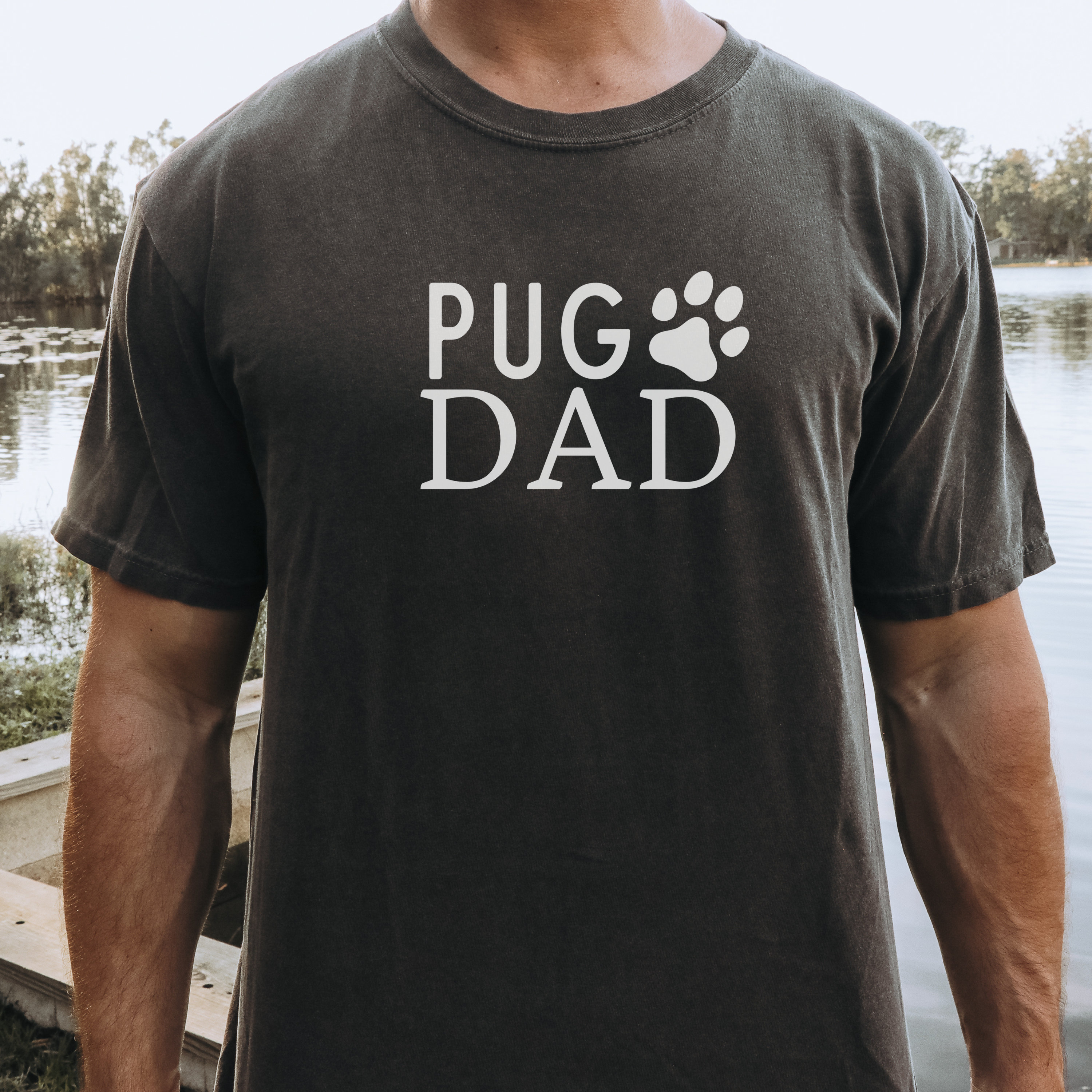 Pug Dad Shirt, Pug Dog Dad Crew Neck Tee, Pug Dad Shirt, Pug Owner