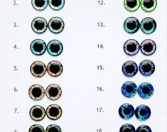 Blythe yeux puces cabochons en verre personnalisés de 14 mm