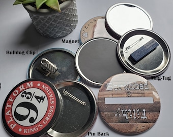 Botones, insignias, pines, clips, imanes y mucho más personalizados de 3".