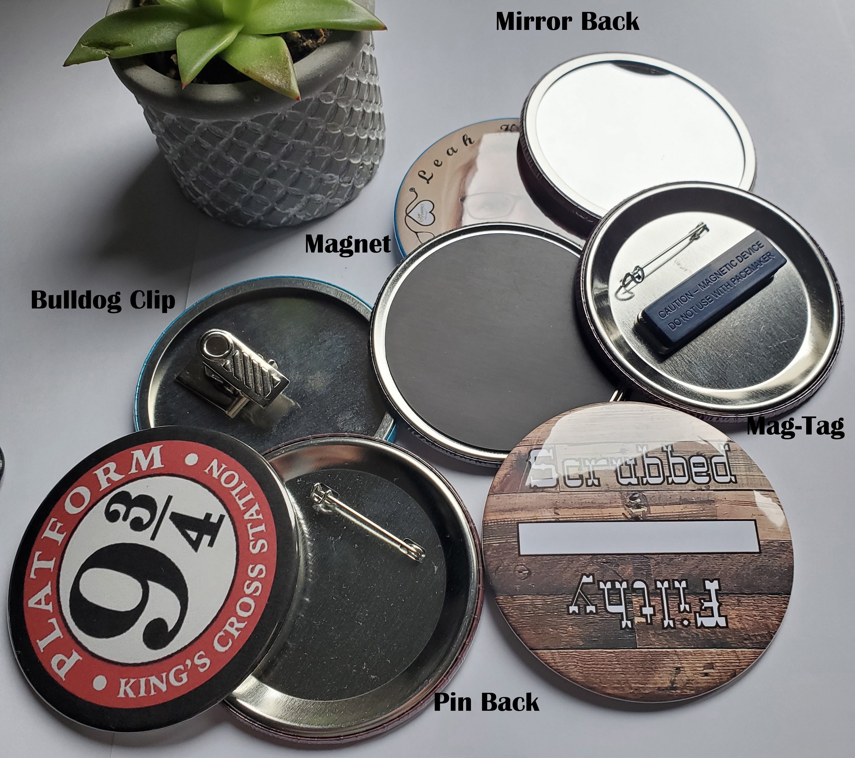 SG STOCK] Magnet Badge with Adhesive Tape - No Pin Strong Magnetic Magnets  Black Office Staff Employee Safe Name Tag