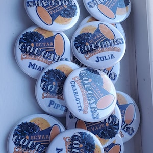 Custom Cheer and Dance 1.5&quot; Pins/Buttons/Badges, Key Chains, Tokens, Magnets