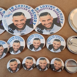 Custom Memorial, Remembrance and Funeral Pins/Buttons/Magnets