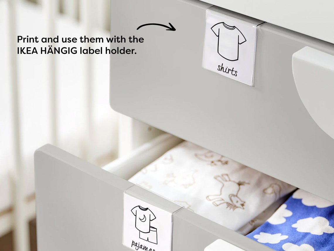 Printable Dresser Drawer Labels for Kids Clothing and Etsy