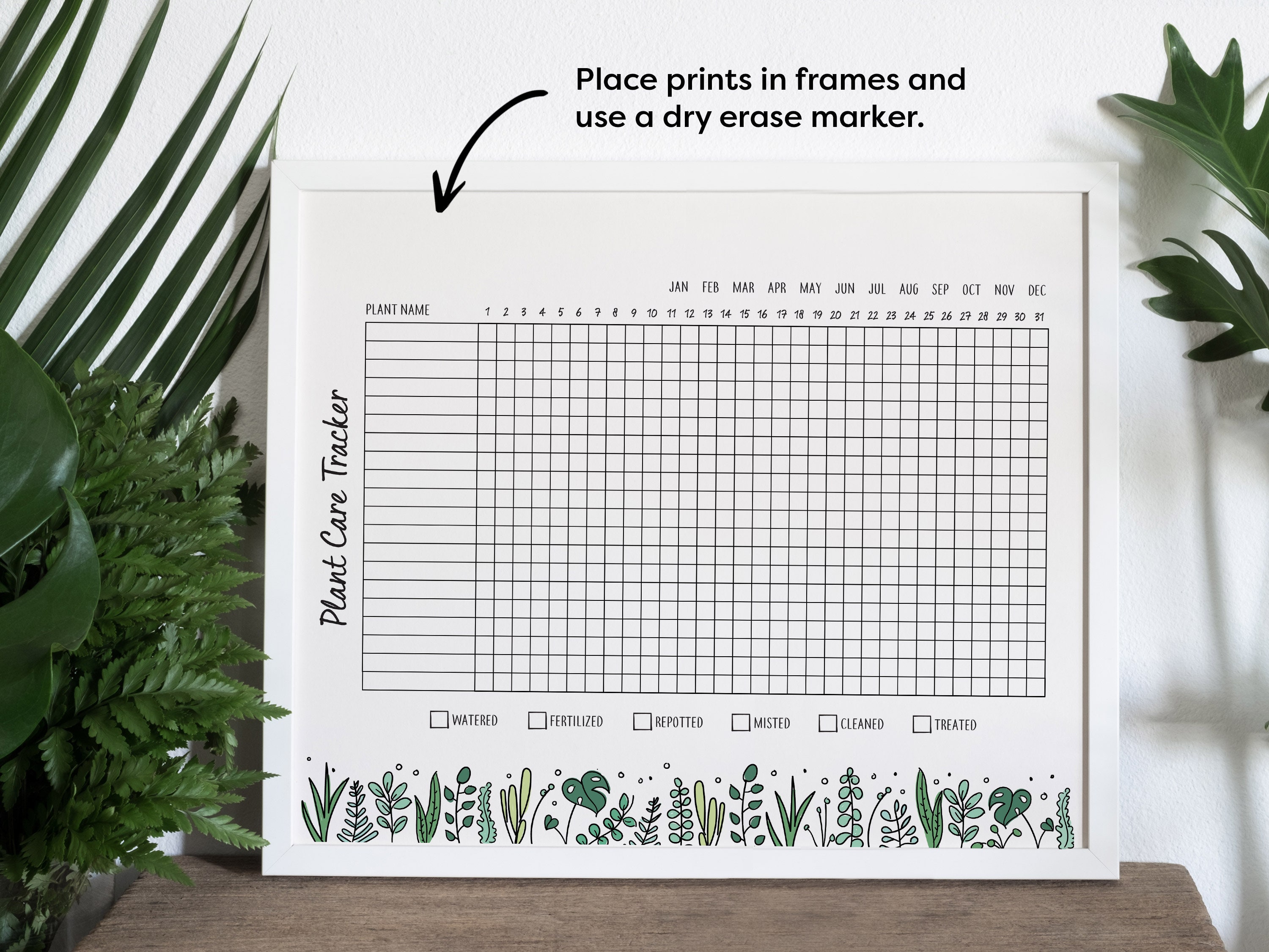 Printable Plant Care Tracker Plant Care Calendar Plant - Etsy UK