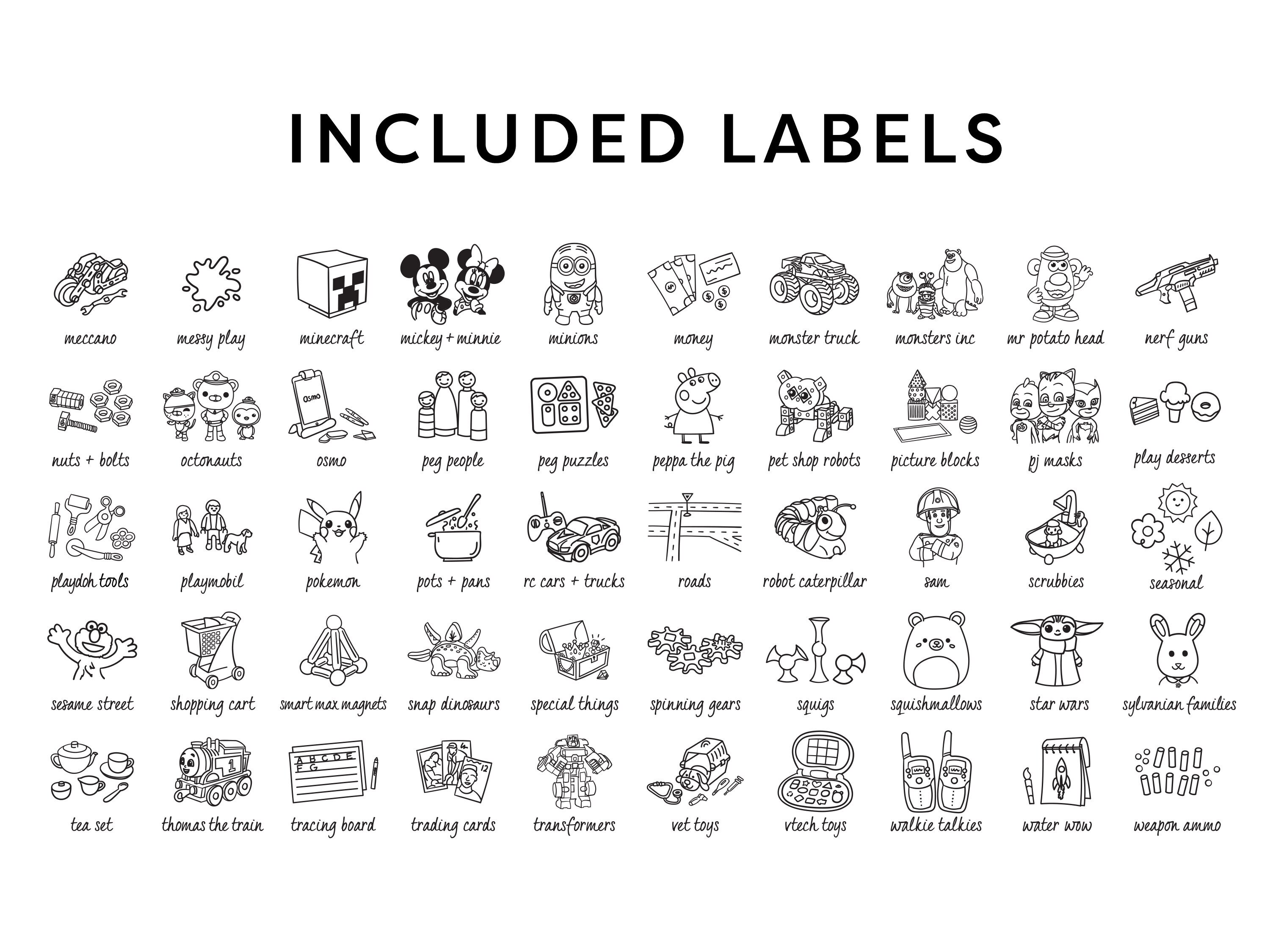 Printable Editable Toy Bin Storage Labels Set 2 Minimalist Etsy Canada