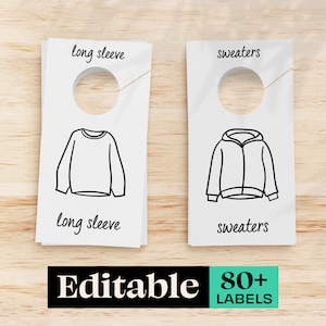 Printable Kid Closet Organizer Set, Closet Dividers, Minimalist Kids Room Organization, Nursery Storage, Baby Closet Organization Labels