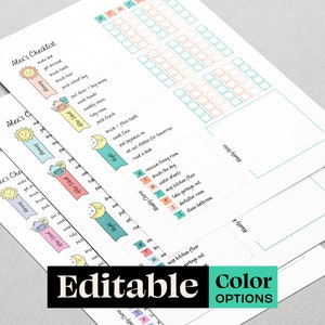 Editable Daily Chores for Kids, Routine To Do List, Responsibility Chart,  Personalized Weekly Planner, Homeschool, Printable Checklist,