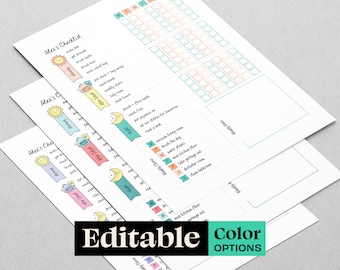 Editable Daily Chores for Kids, Routine To Do List, Responsibility Chart,  Personalized Weekly Planner, Homeschool, Printable Checklist,