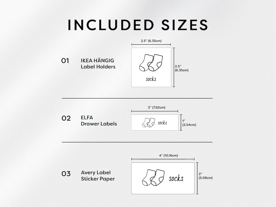 Printable Dresser Drawer Labels for Kids Clothing and Etsy