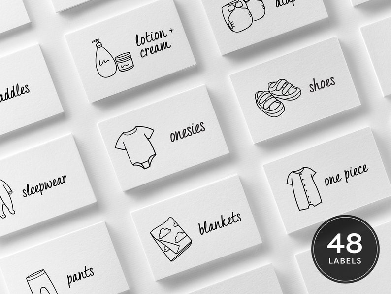 Printable Nursery Dresser Drawer Labels for Baby Clothing and Etsy