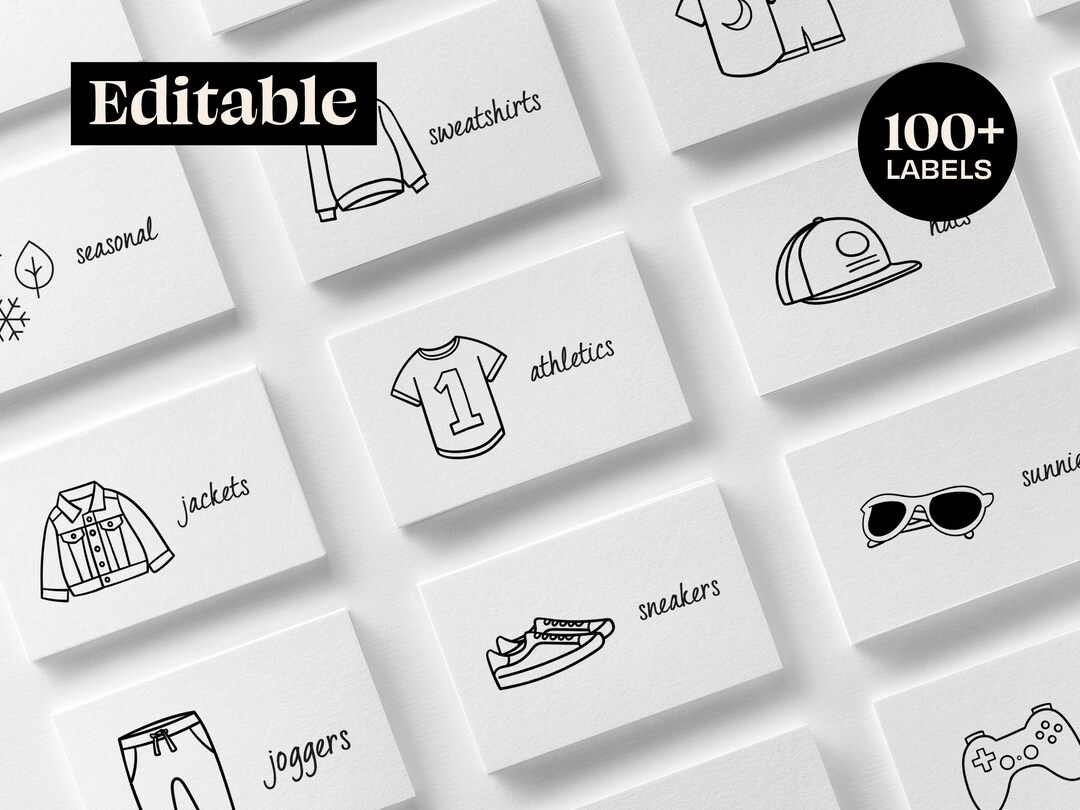 Printable Dresser Drawer Labels for Kids Clothing and Etsy Canada