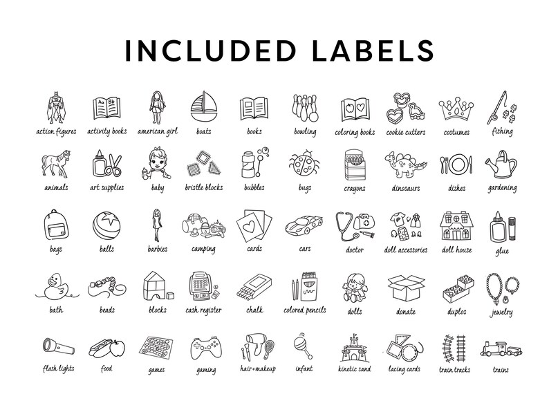 Printable Editable Toy Bin Storage Labels Minimalist Etsy