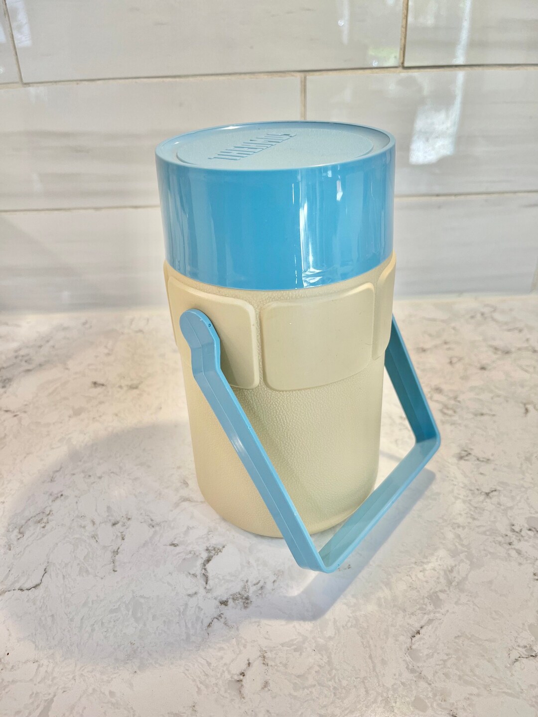 Vintage Powder Blue Retro Thermos, 22 Oz Thermos for Food, Coffee or