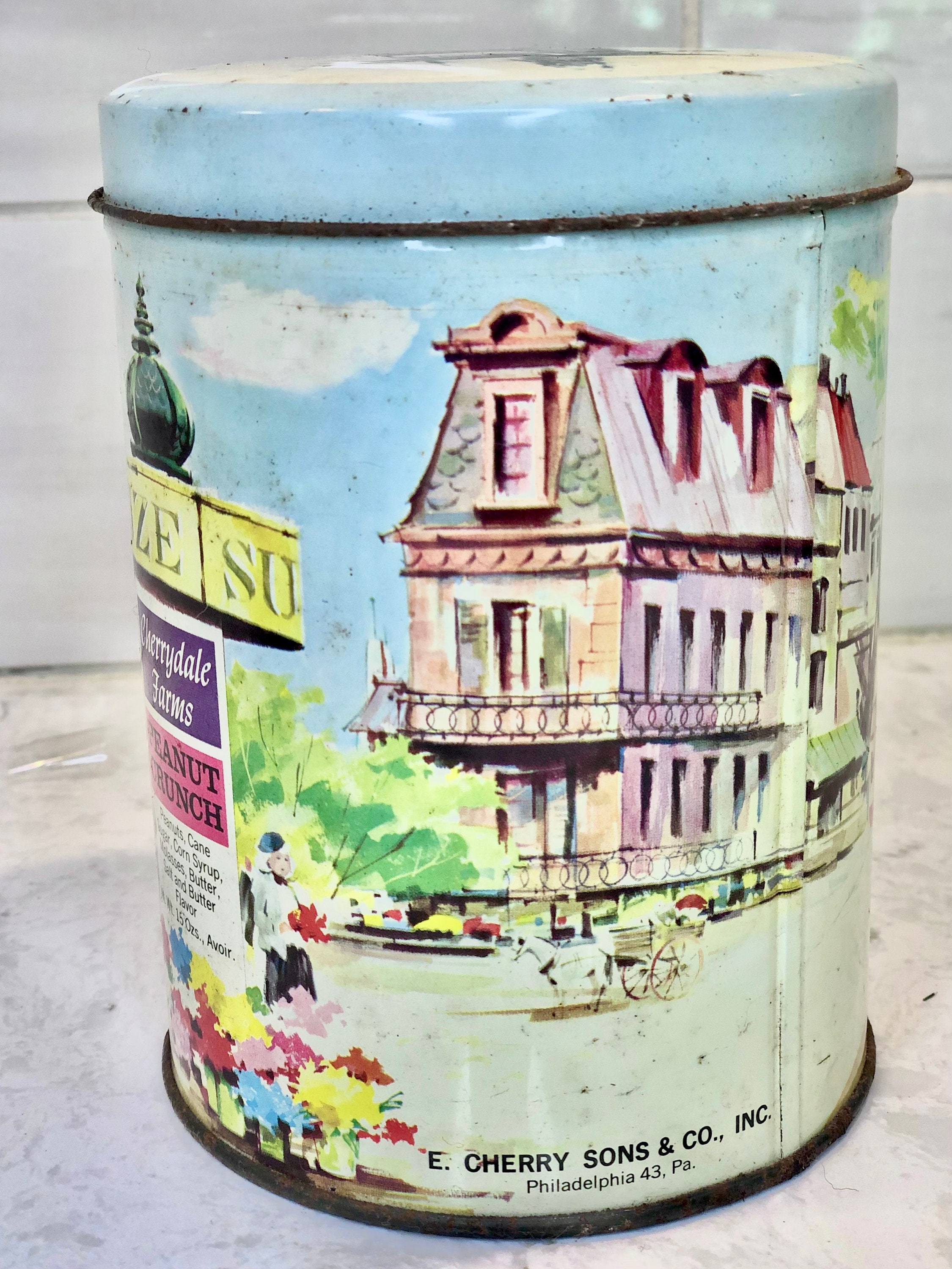 Vintage Cherrydale Farms Peanut Crunch Tin Vintage Paris Etsy