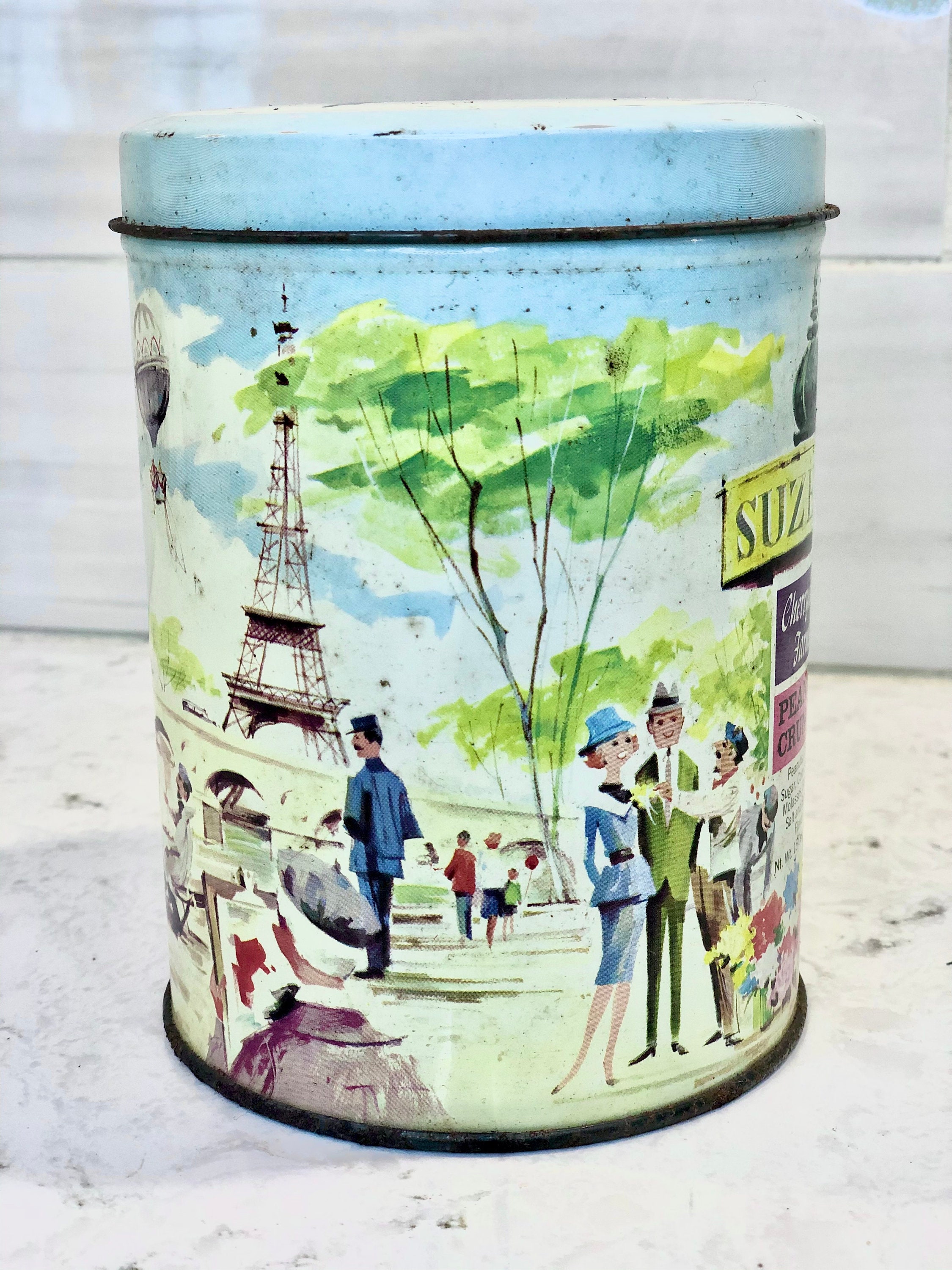 Vintage Cherrydale Farms Peanut Crunch Tin Vintage Paris Etsy
