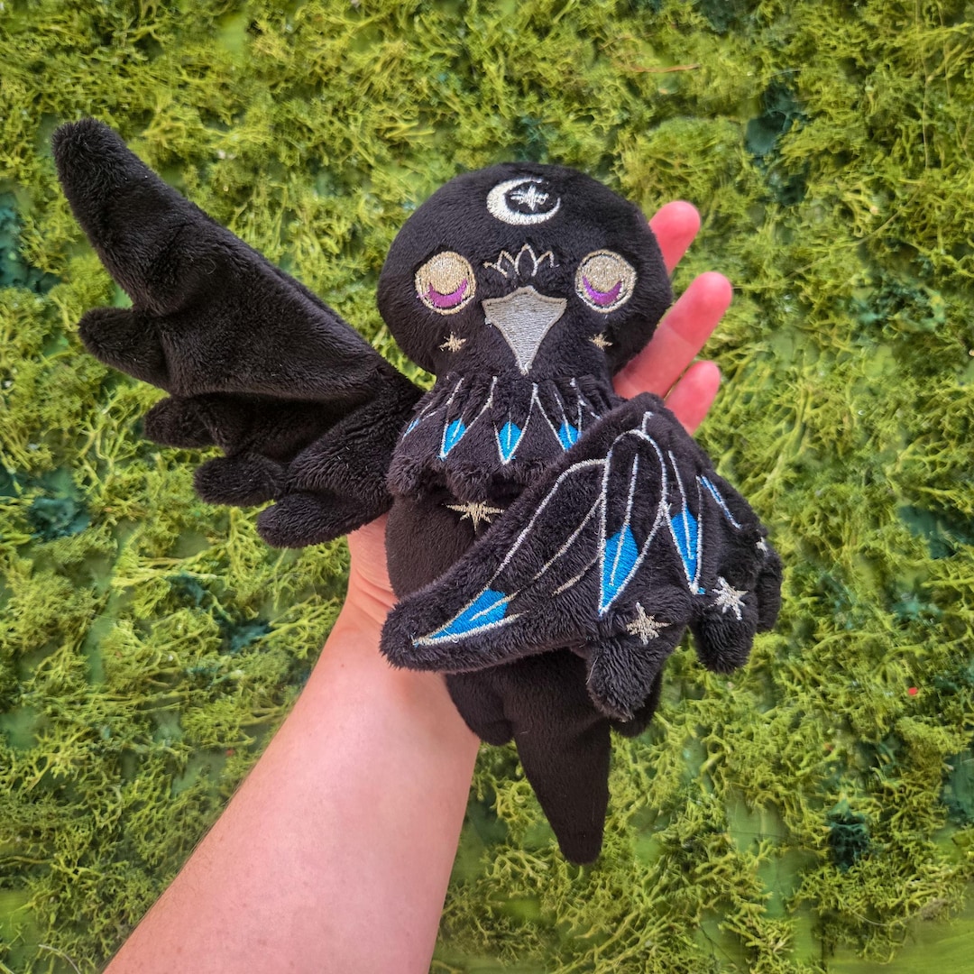 Celestial Crow - Weighted Plush - Pocket Pal- Raven - Stuffed Animal ...