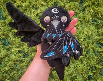 Celestial Crow - Weighted Plush - Pocket Pal- Raven - Stuffed Animal - Beanie Baby - Astrology