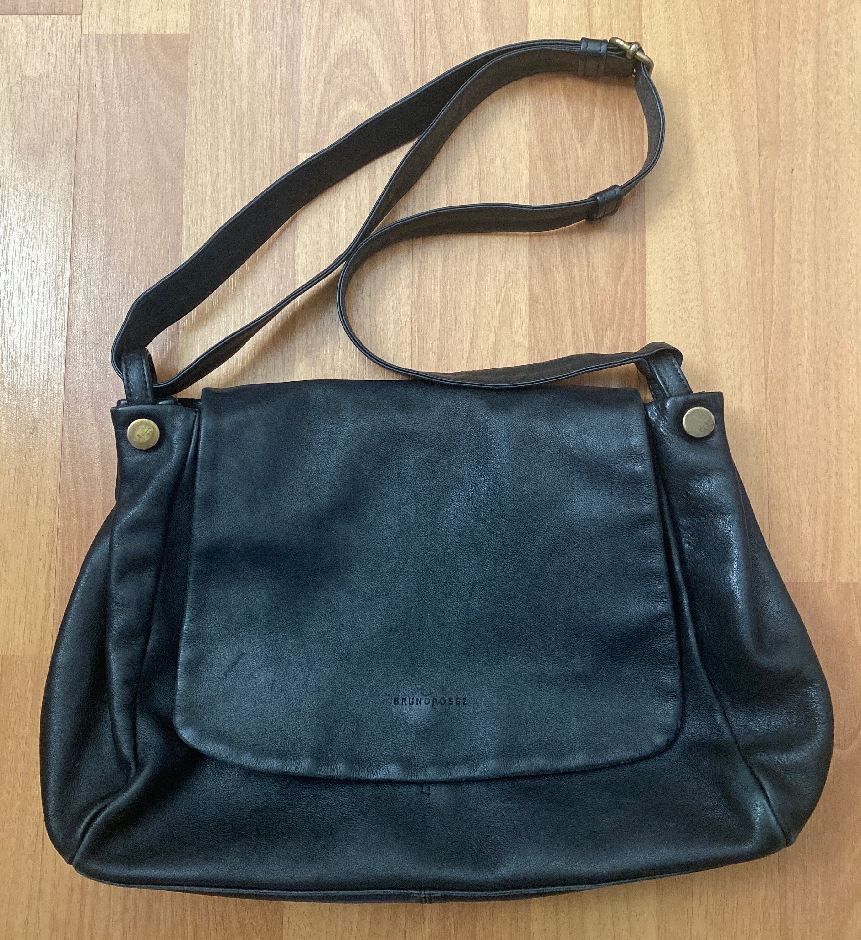 Black Crossbody Bag for Women in Genuine Leather Large Crossbody Purse Soft  Shoulder Bag STELLA 