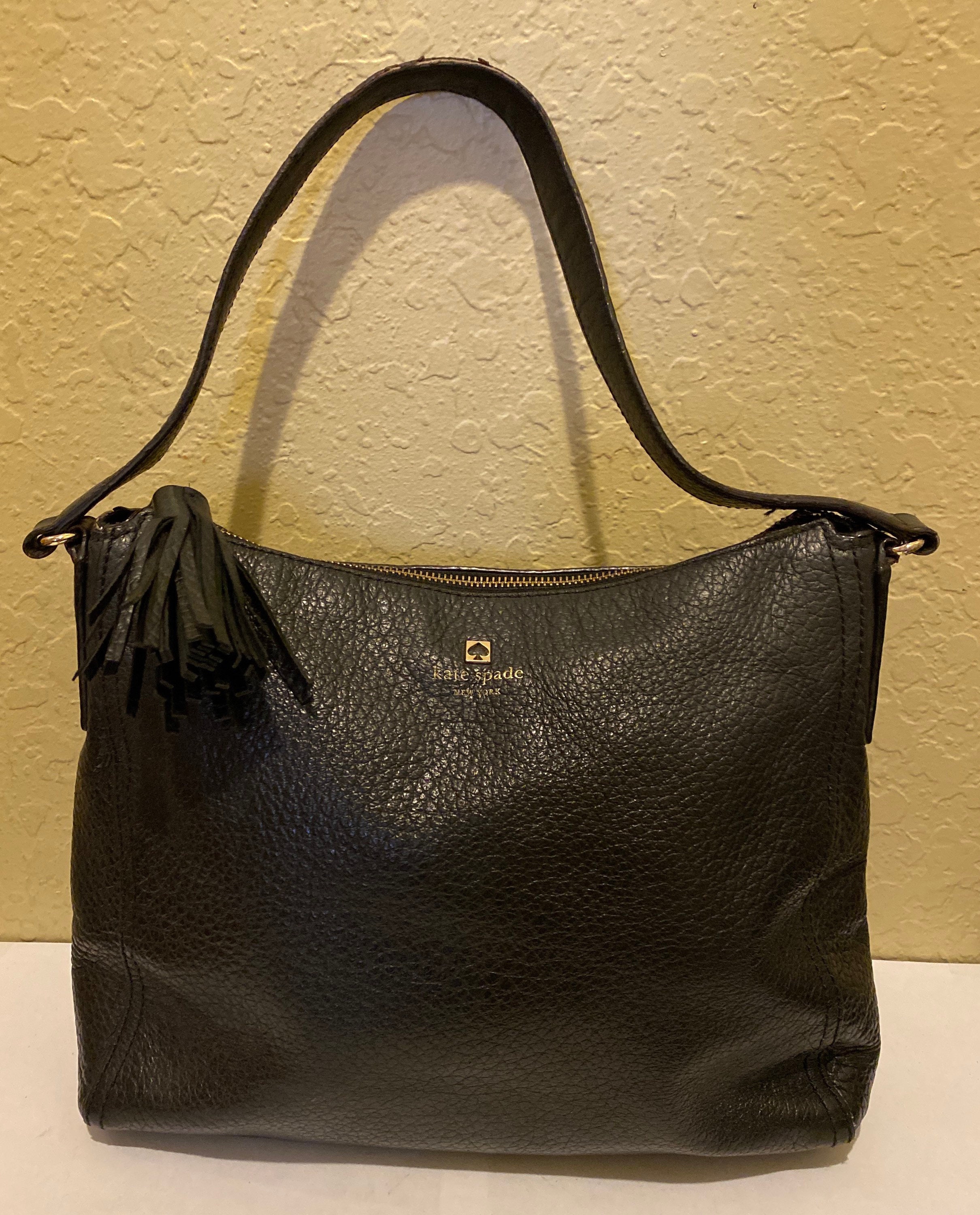 kate spade black leather shoulder bag