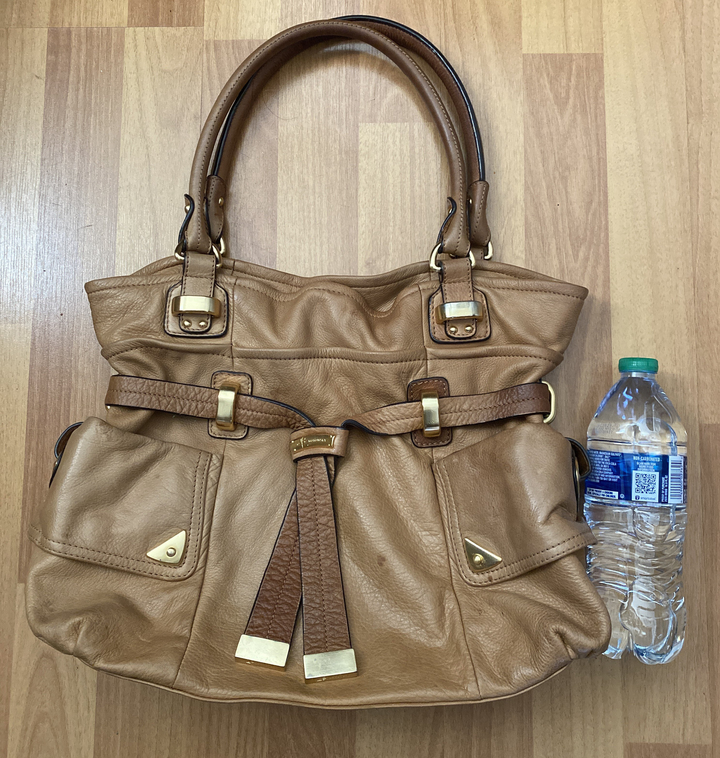 B. Makowsky Blue Striped Leather Handbag