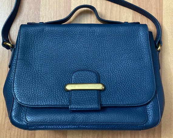 Vintage 90s Fossil Tatum Blue Pebbled Leather Crossbody Shoulder Top Handle Bag Adjustable Strap Etsy Israel