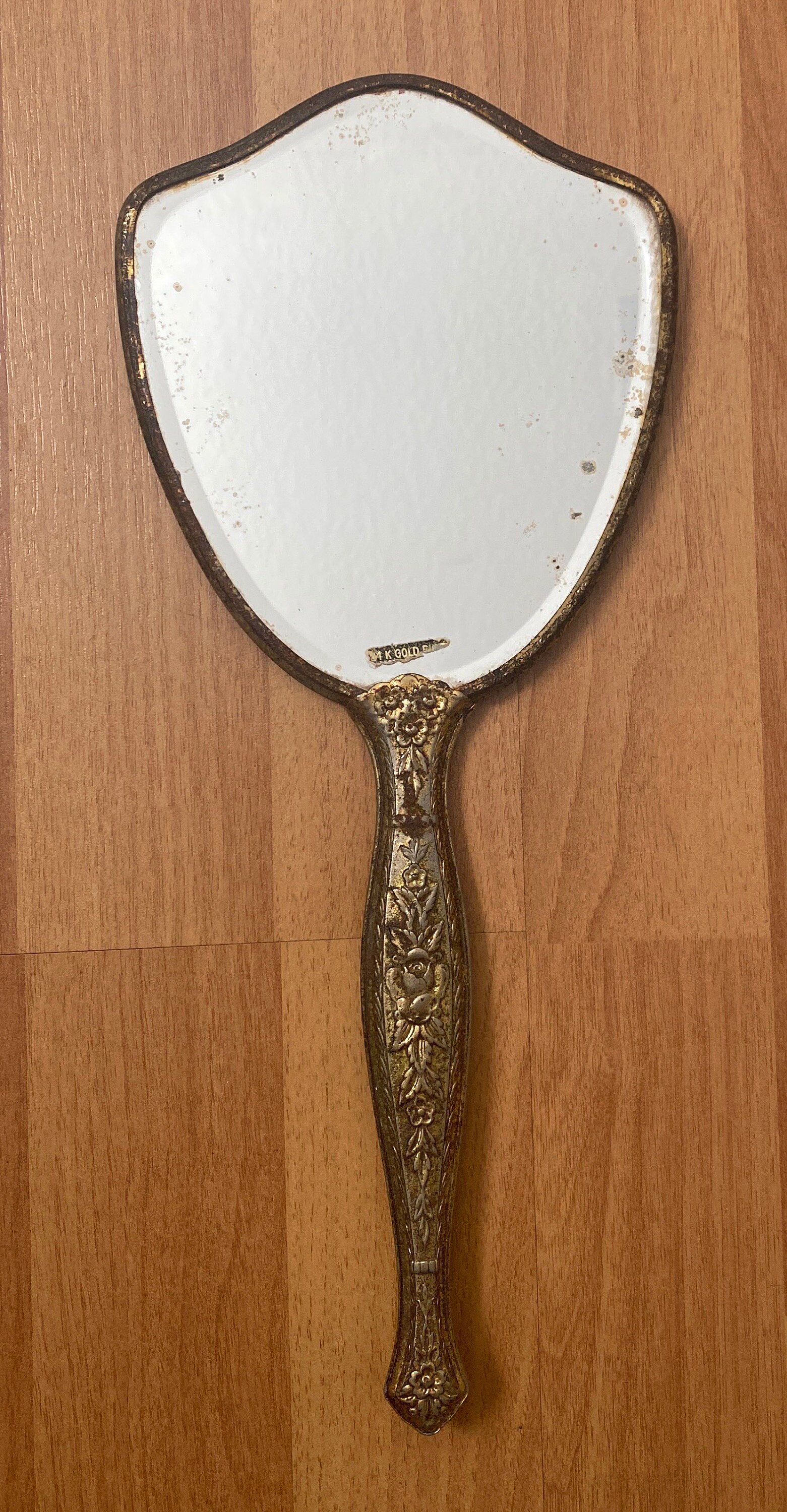 Antique Victorian 13 MCM 14kt Gold Plated Vanity Mirror Etsy