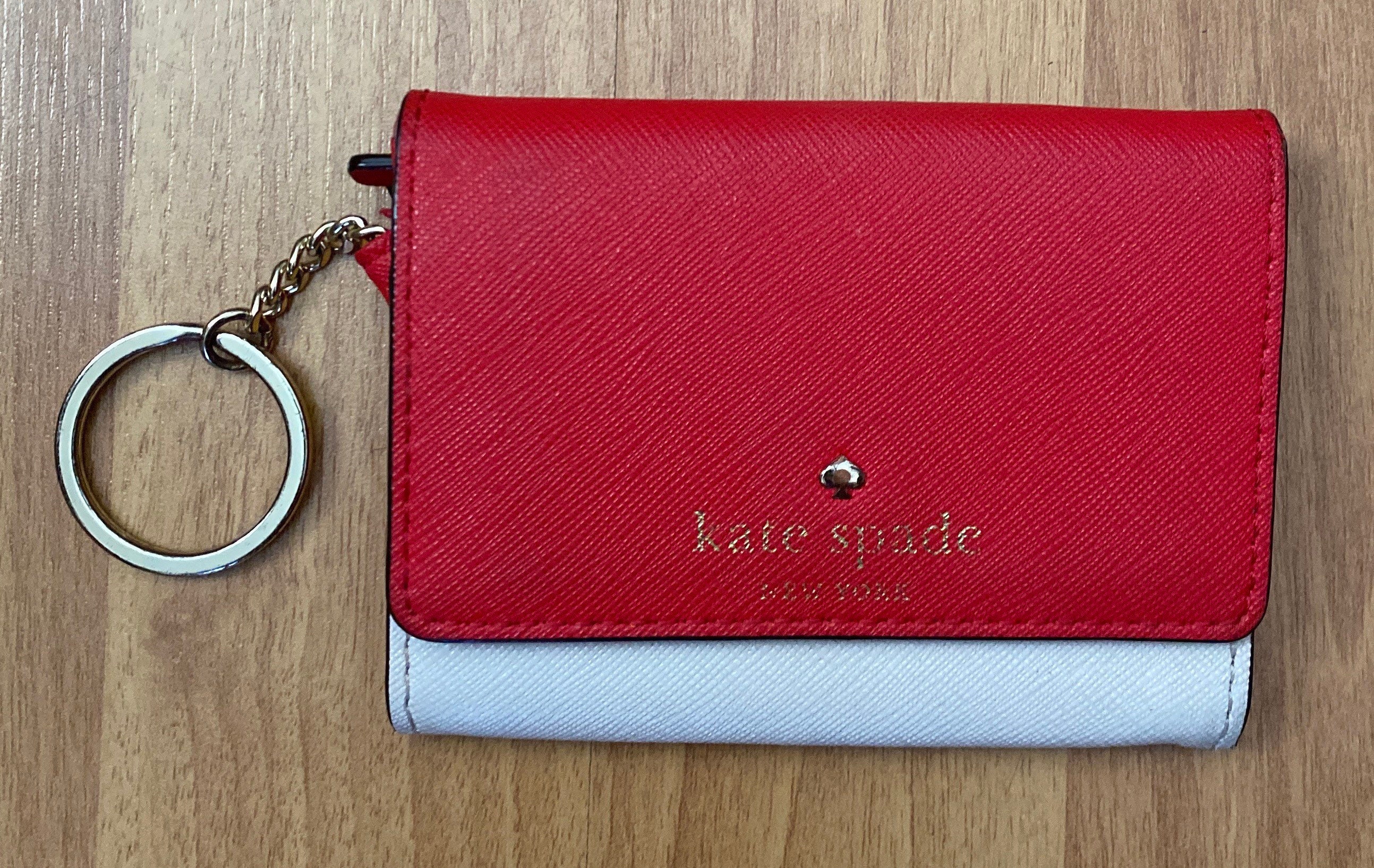 Vintage Kate Spade Leather Key Chain Red Pink & Polkadot - Etsy
