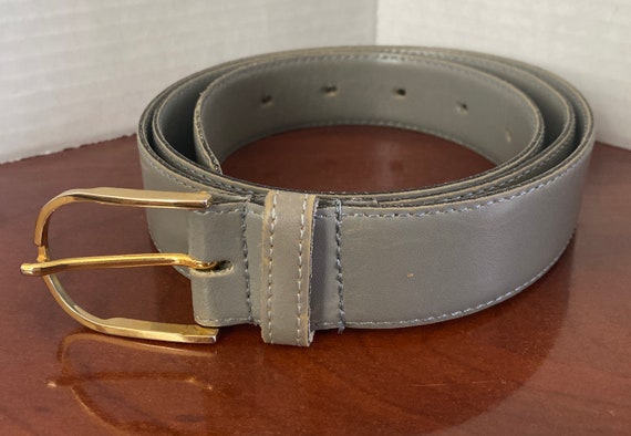Vintage Mens Dress Belt Size XL 42 44 Grey Leather Dress Belt 1 Wide With Gold Tone Retro Buckle Etsy Canada