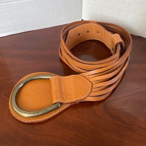 Vintage Joan & David Hobo Wide Tan Leather Belt and Large  display picture 1