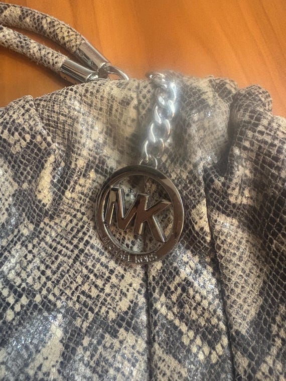Michael Kors Leather Python Embossed Shoulder Cro… - image 3