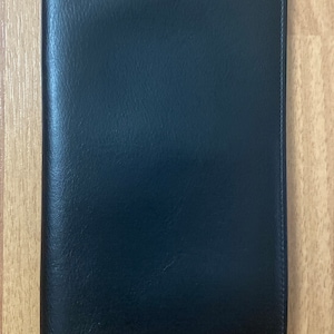 Vintage 1970 Don López hecho a mano elegante cartera de cuero negro hecho en EE.UU.