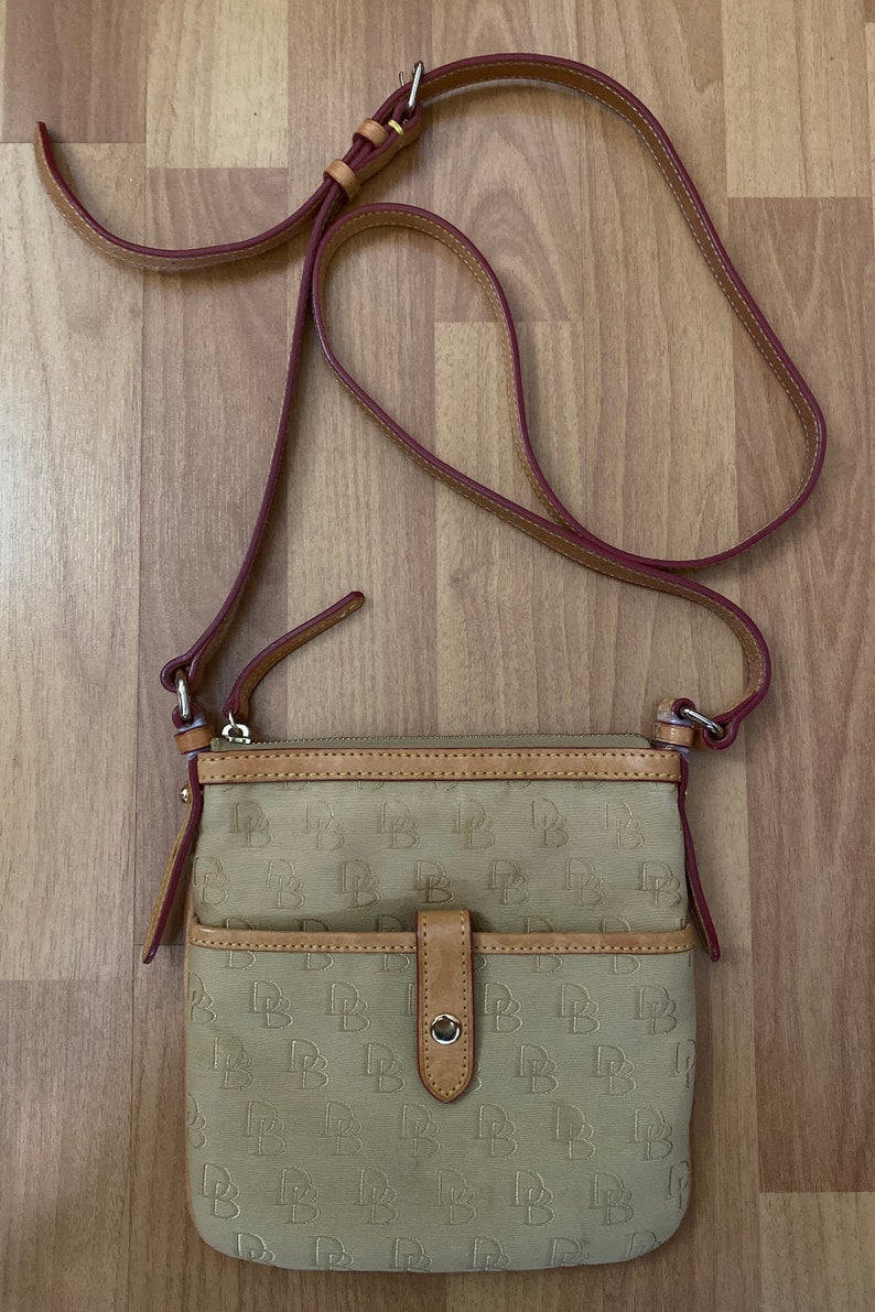 Dooney & Bourke Small Crossbody Bag Canvas Messenger Bag With Tan
