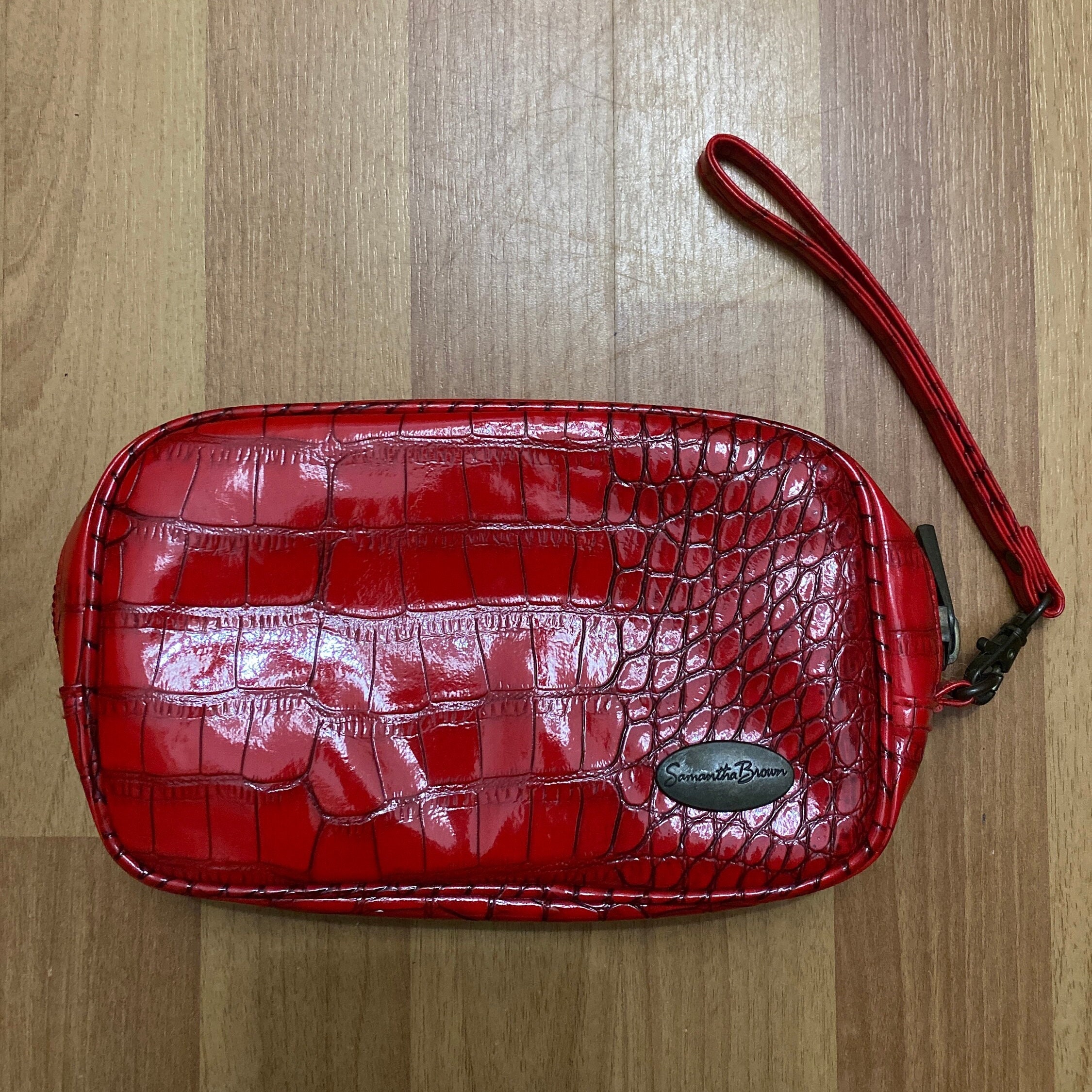 Samantha Brown Large Croc-Embossed Travel Laptop Bag Weekend Tote Purse W  Strap | eBay