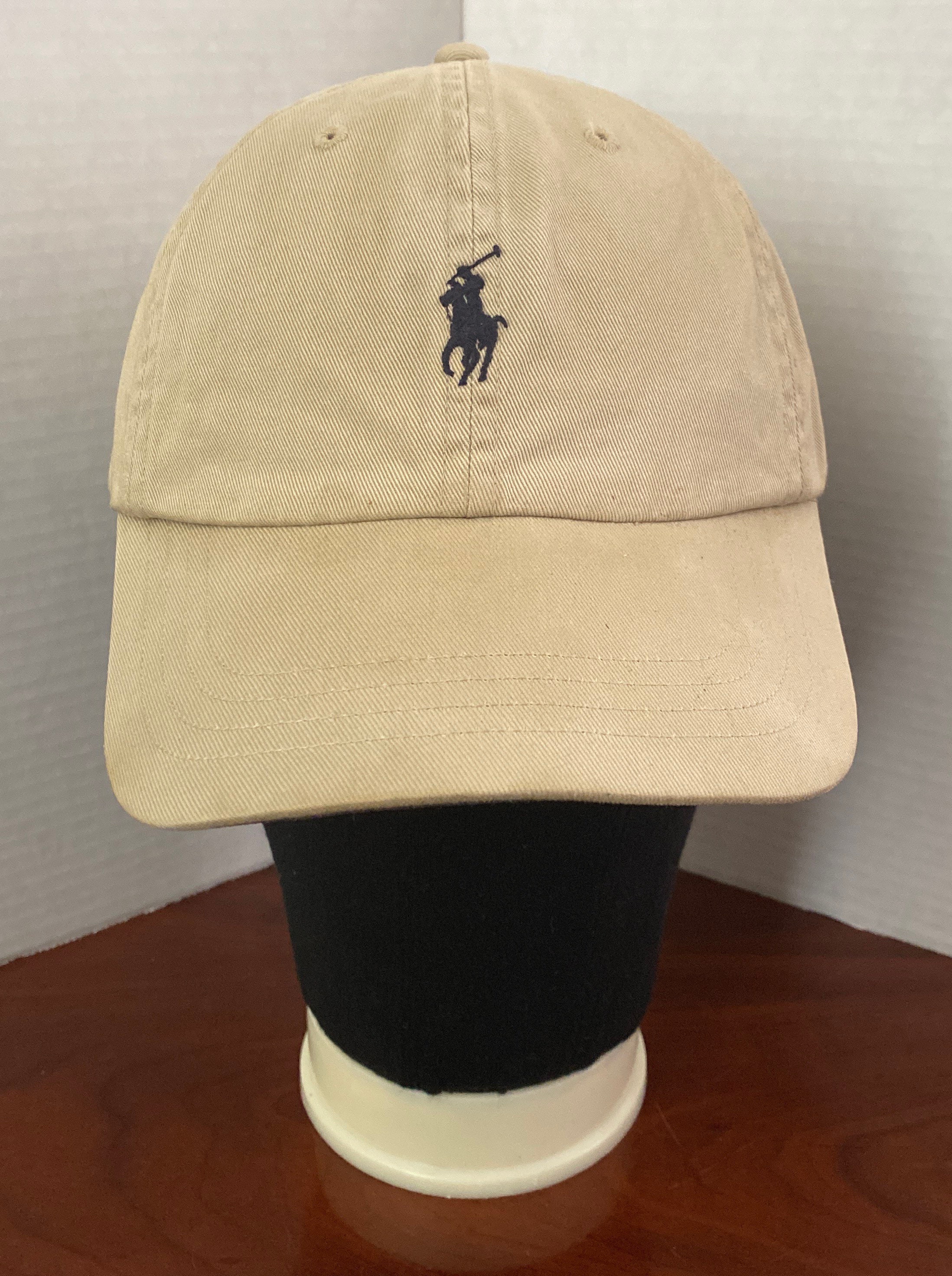 Polo Ralph Lauren Classic Khaki Cotton Hat Cap With Brown