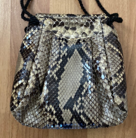 Vintage Small Snakeskin Crossbody Shoulder Bag Pu… - image 6