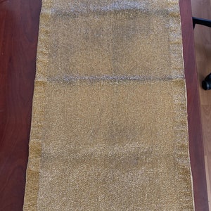 Vintage Heavy Metallic Gold Beaded Rectangle Table Runner Great for any Table and Dresser Handmade Made in India