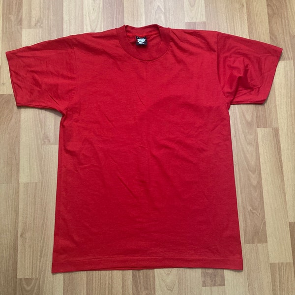 Vintage Screen Stars Best Red Blank T Shirt Single Stitch Men Large Made in USA