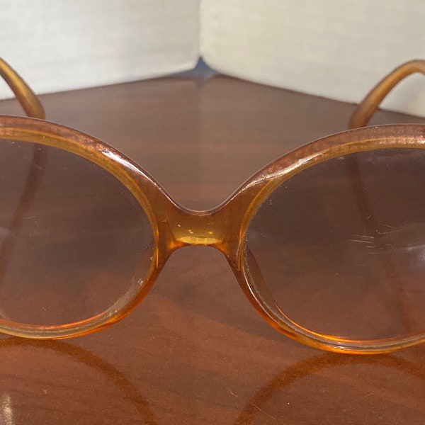 Vintage 1980s Christian Dior 2179 40 Rare Women Oversized Sunglasses Orange Gold Tone Frame Made in Germany