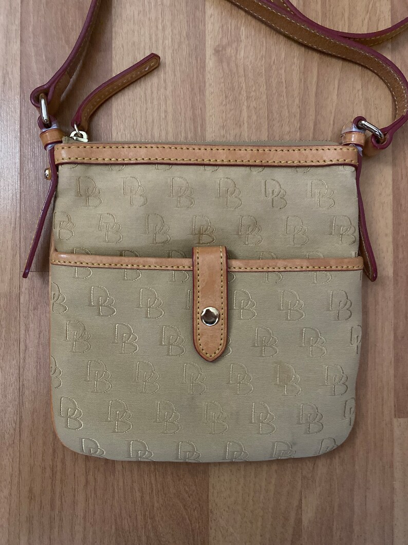Dooney & Bourke Small Crossbody Bag Canvas Messenger Bag With Tan
