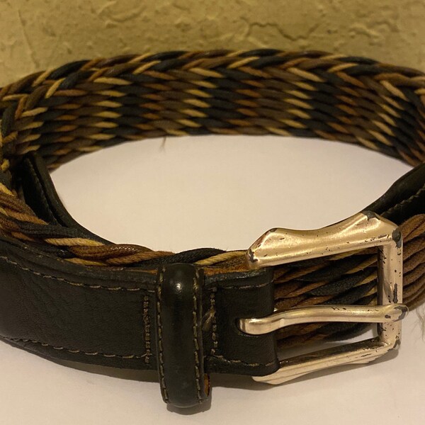 Mens Braided Leather Belt Made in Usa Etsy