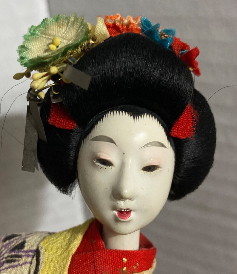 Vintage Geisha Porcelain Display Doll Dressed in Traditional Etsy