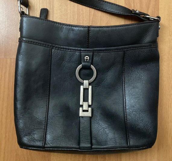 Etienne Agner black leather shoulder Crossbody bag - image 2